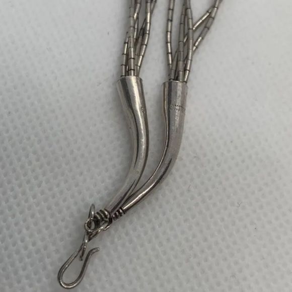 Native American 20” sterling and Lapis necklace - Picture 6 of 6